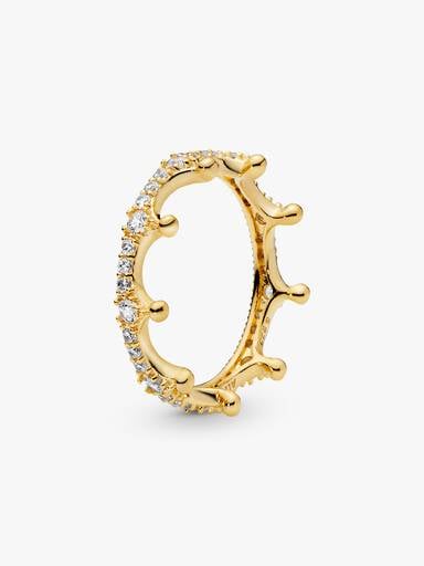 Clear Sparkling Crown Ring