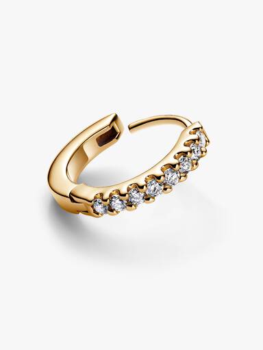 Pandora Era 14k Gold Lab-grown Diamond Pavé Single Hoop Earring