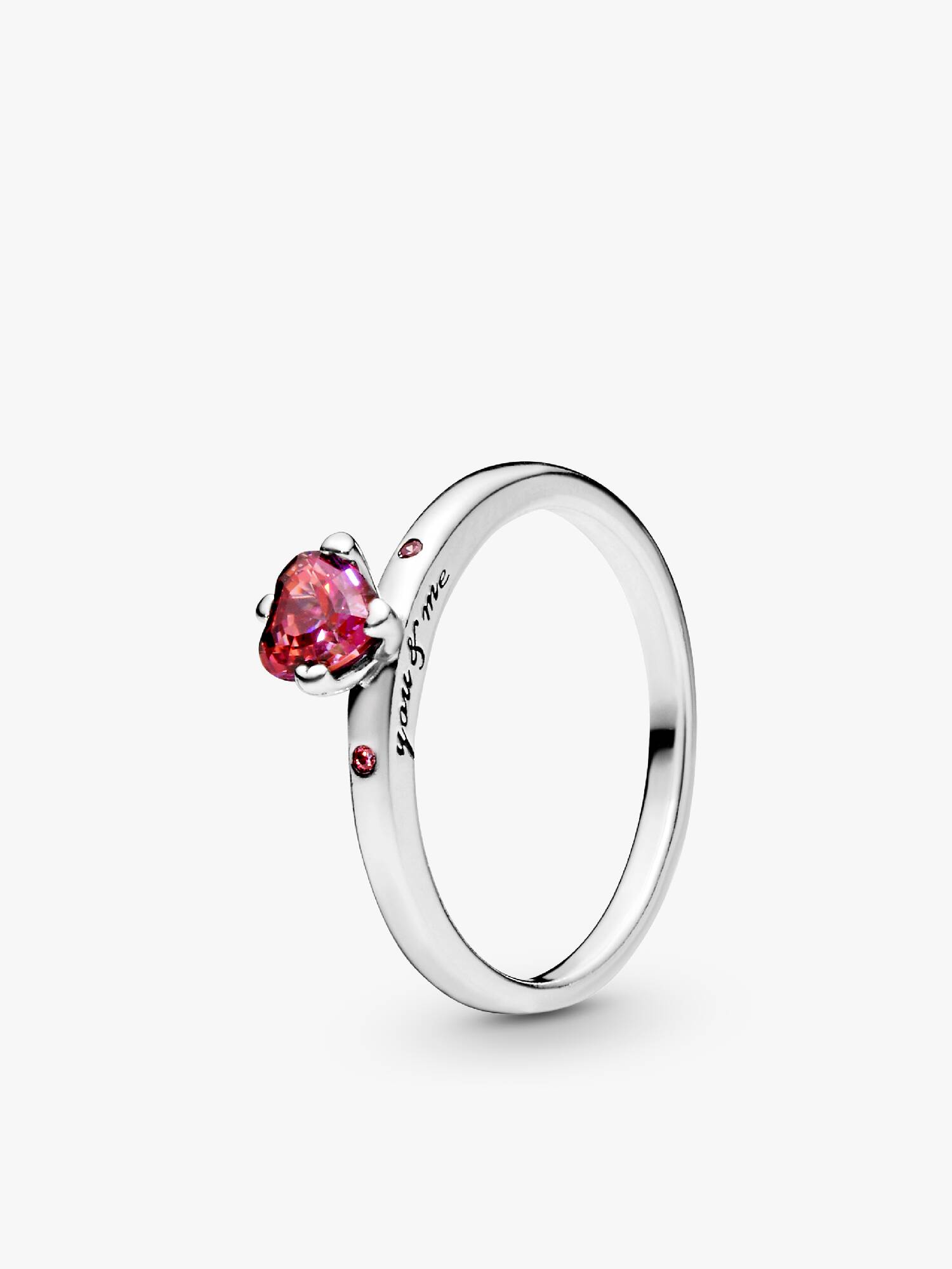 Sparkling Red Heart Ring