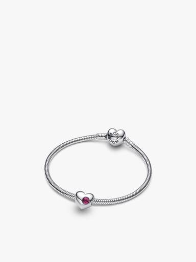 Engravable July Heart Bracelet and Charm Gift Set