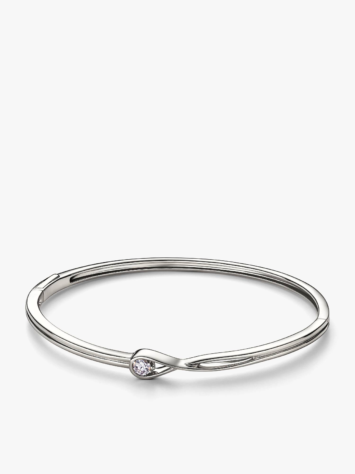 Pandora Infinite 14k White Gold Lab-grown Diamond Bangle