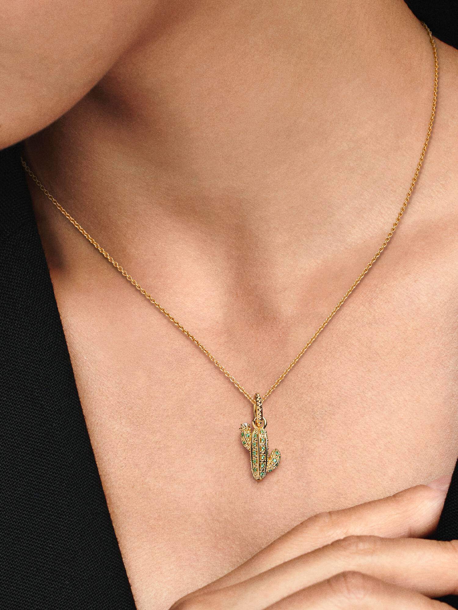 Sparkling Desert Cactus Pendant