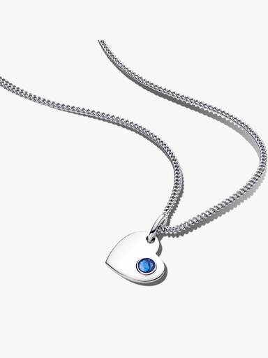 September Birthstone Heart Pendant Necklace