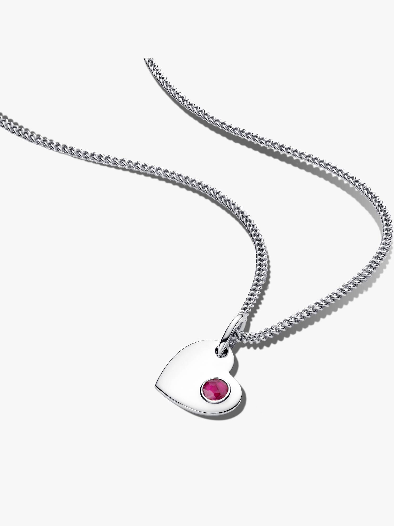 July Birthstone Heart Pendant Necklace
