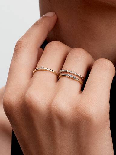 Pandora Era 14k Gold Lab-grown Diamond Half Eternity Pavé Band Ring