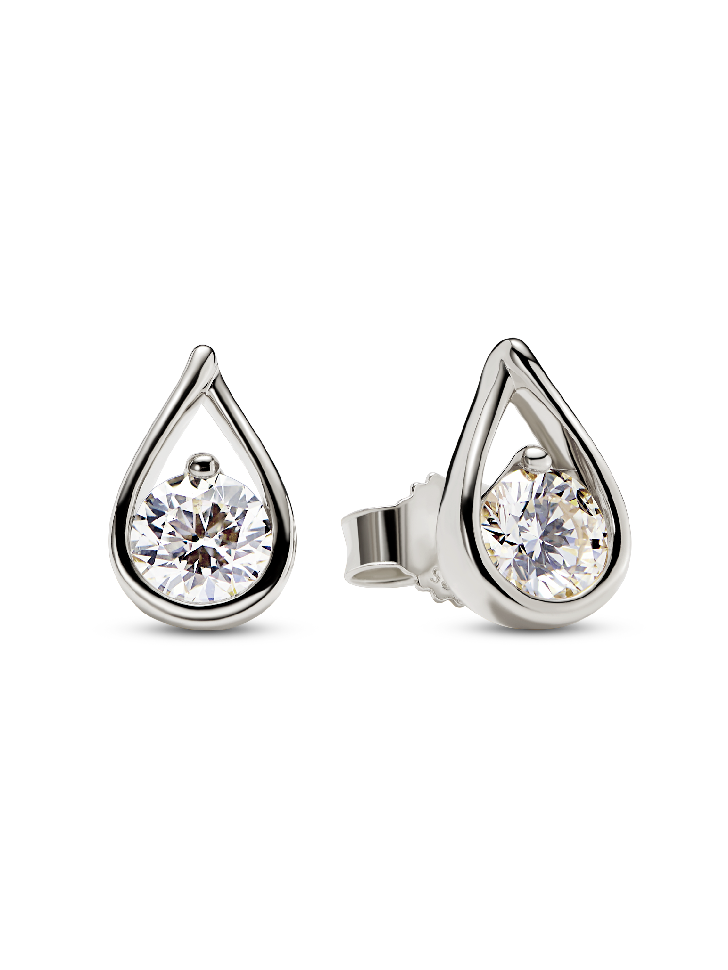 Pandora Infinite 14K White Gold Lab-grown Diamond Earrings
