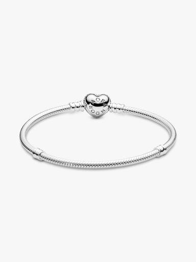Sparkling Heart & Snake Chain Bracelet