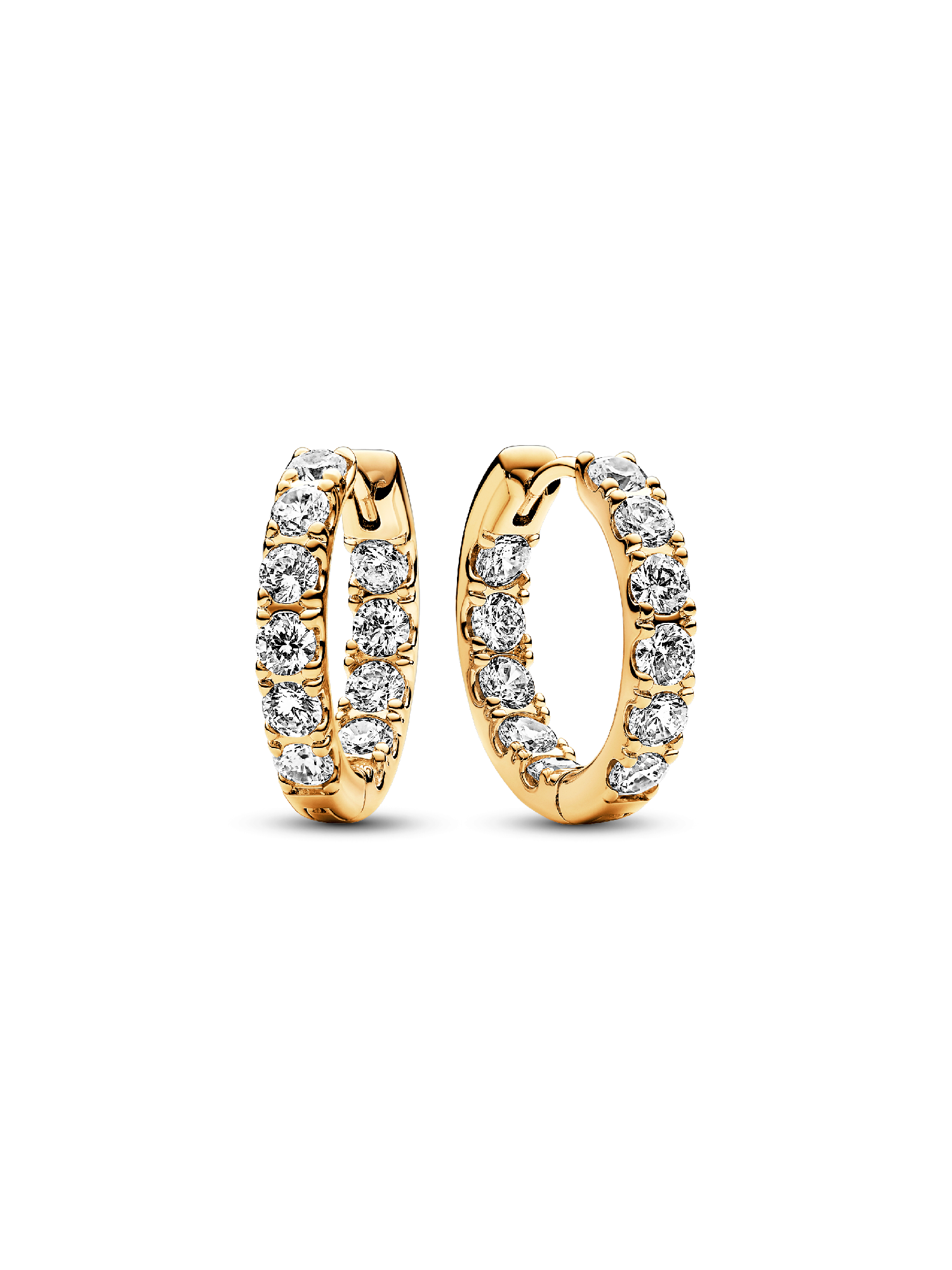 Sparkling Row Eternity Hoop Earrings
