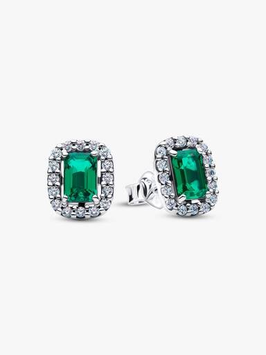 Sparkling Rectangular Stud Earrings