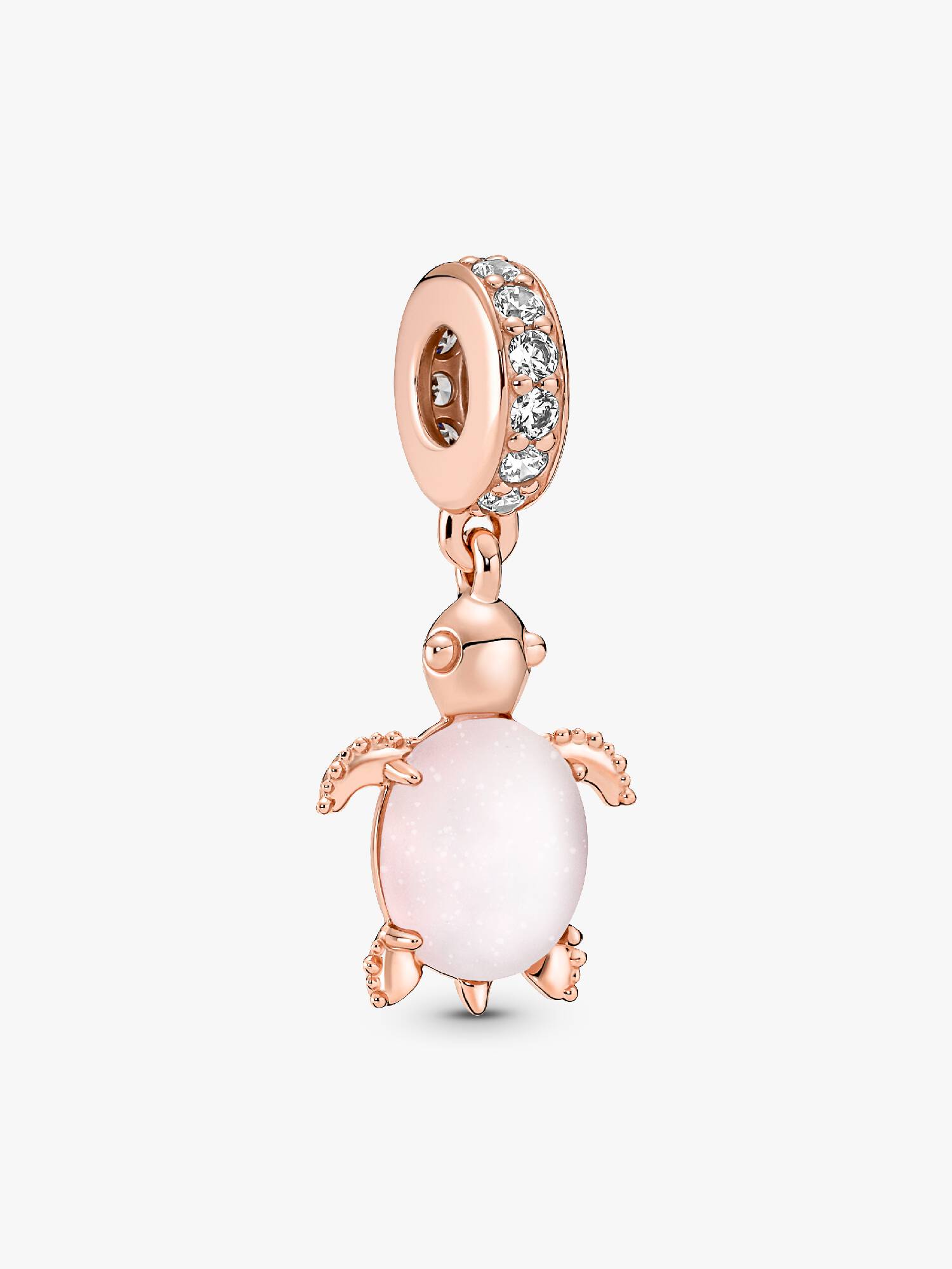 Murano Glass Pink Sea Turtle Dangle Charm