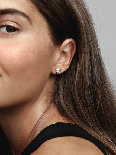 June Birthstone Eternity Circle Stud Earrings
