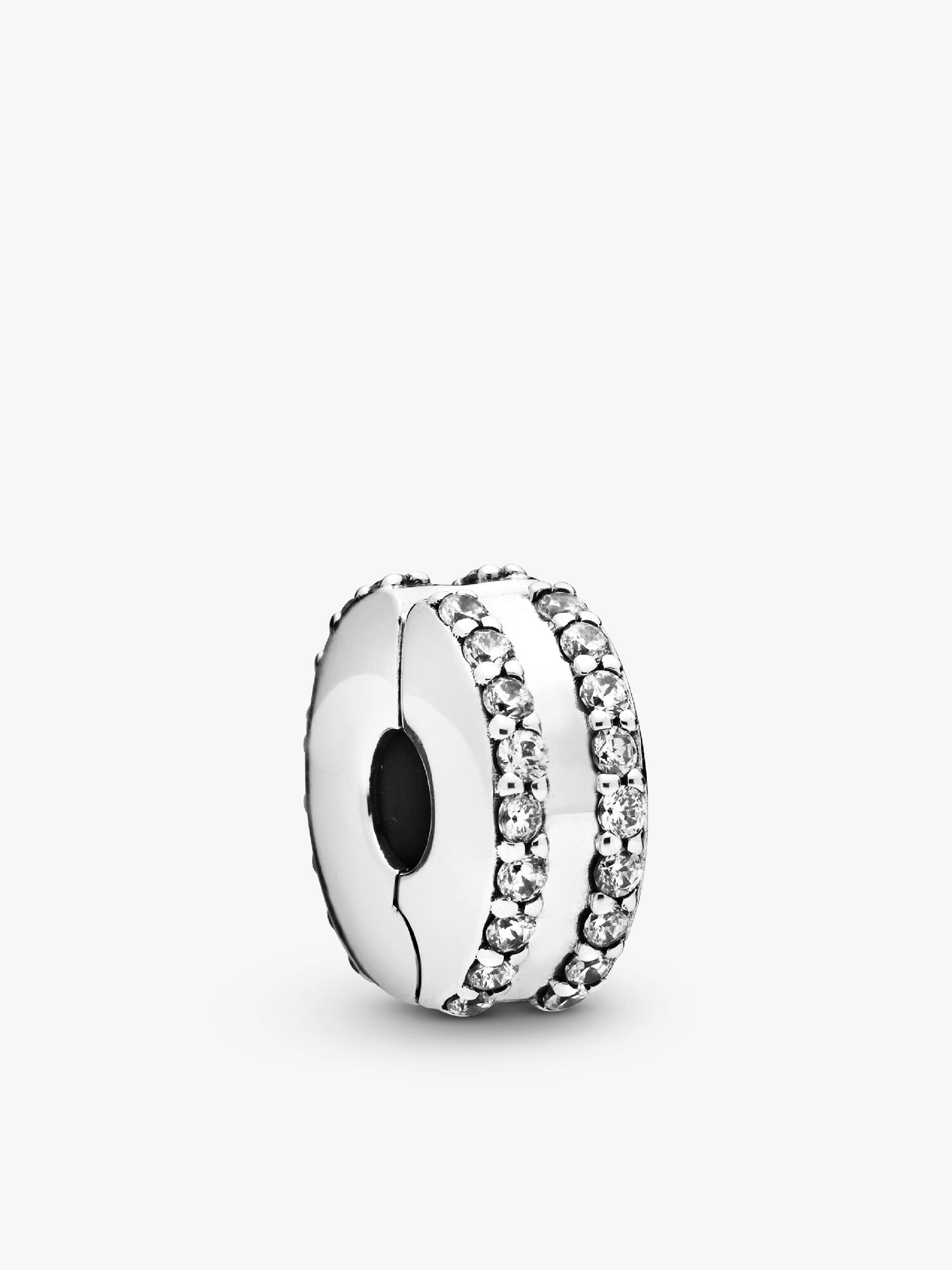 Double Lined Pavé Clip Charm