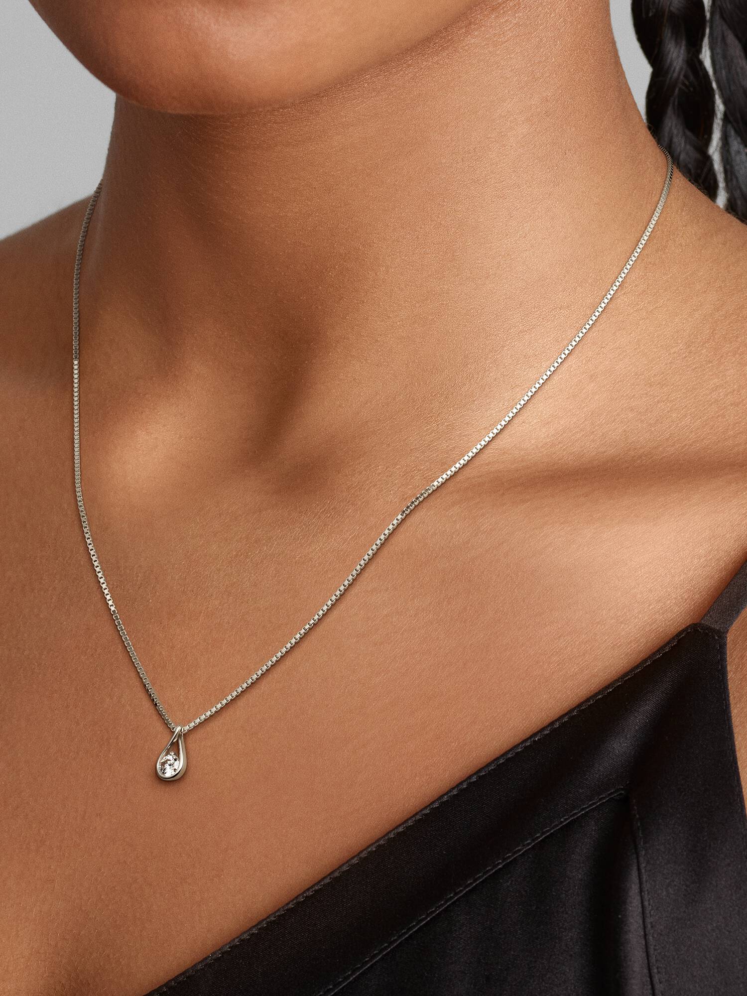 Pandora Infinite 14k White Gold Lab-grown Diamond Pendant Necklace