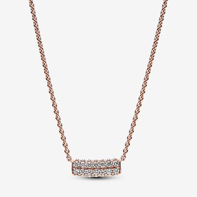 Pandora Timeless Pavé Double-row Bar Collier Necklace