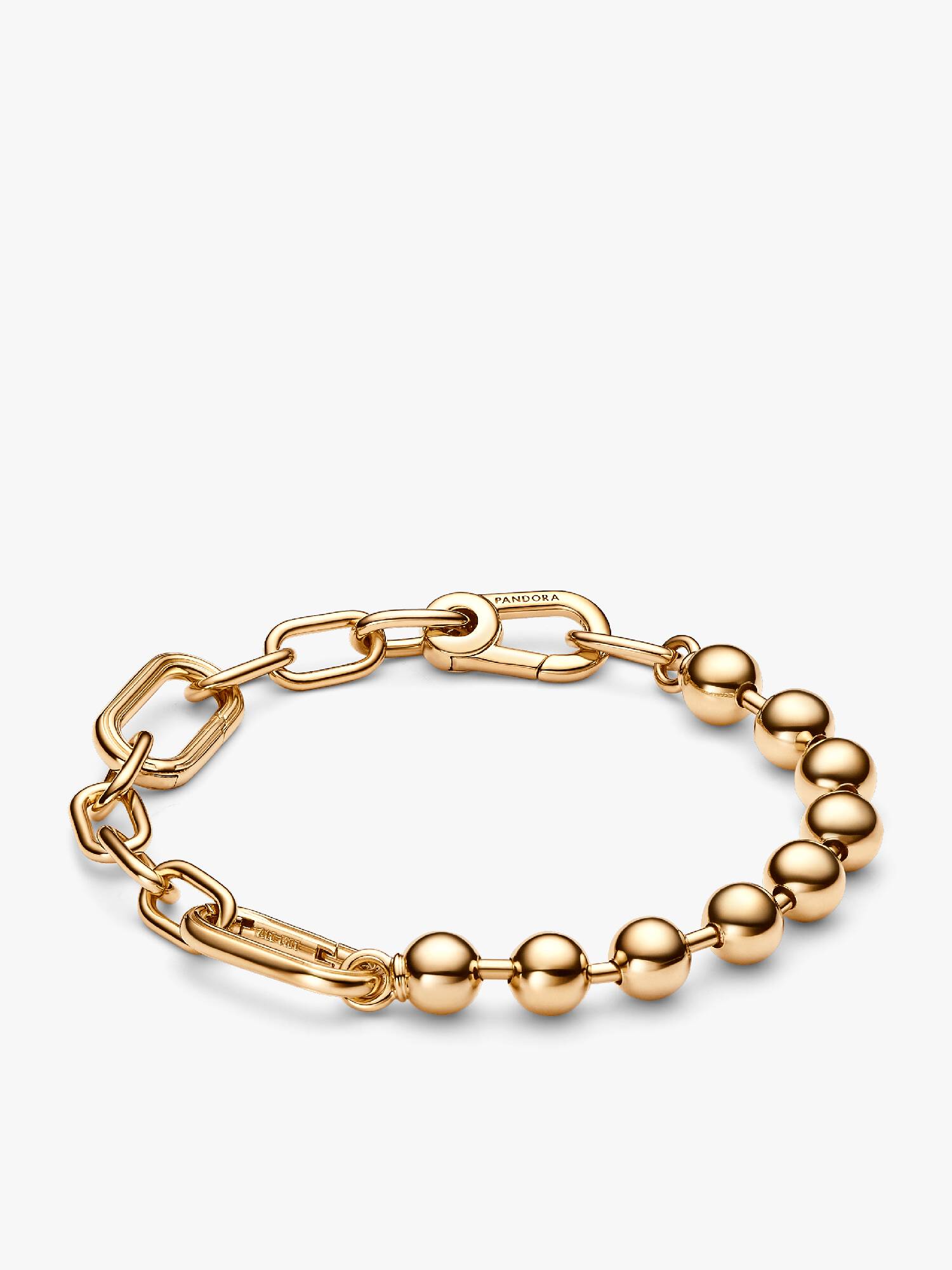 Metal Bead & Link Chain Bracelet