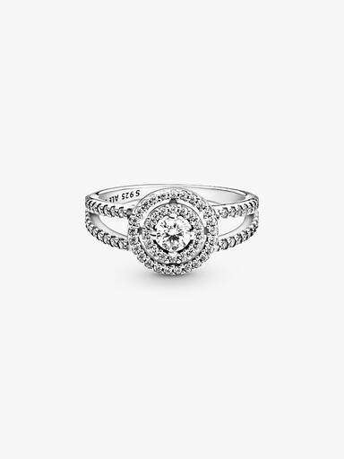 Sparkling Double Halo Ring