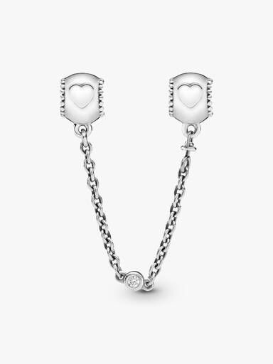 Embossed Hearts Safety Chain Charm