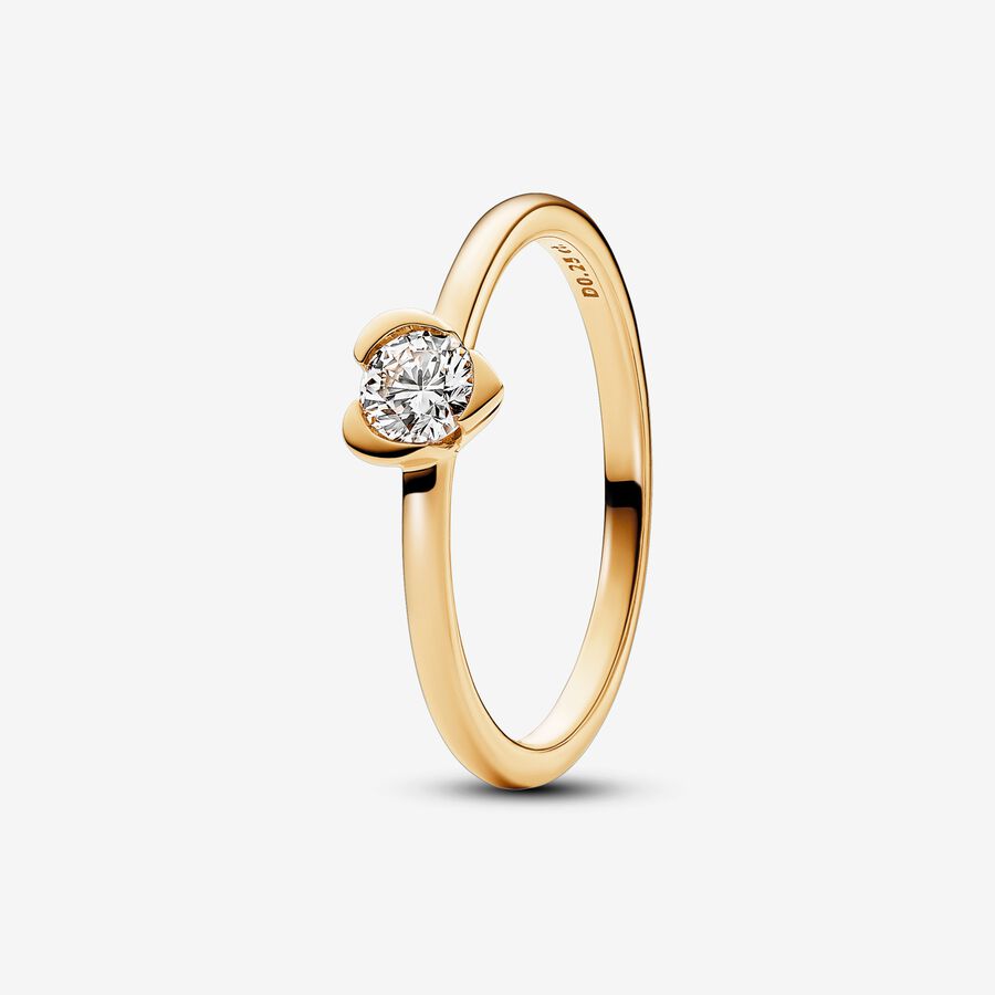 Pandora Talisman 14k Gold Lab-grown Diamond Heart Ring image number 0