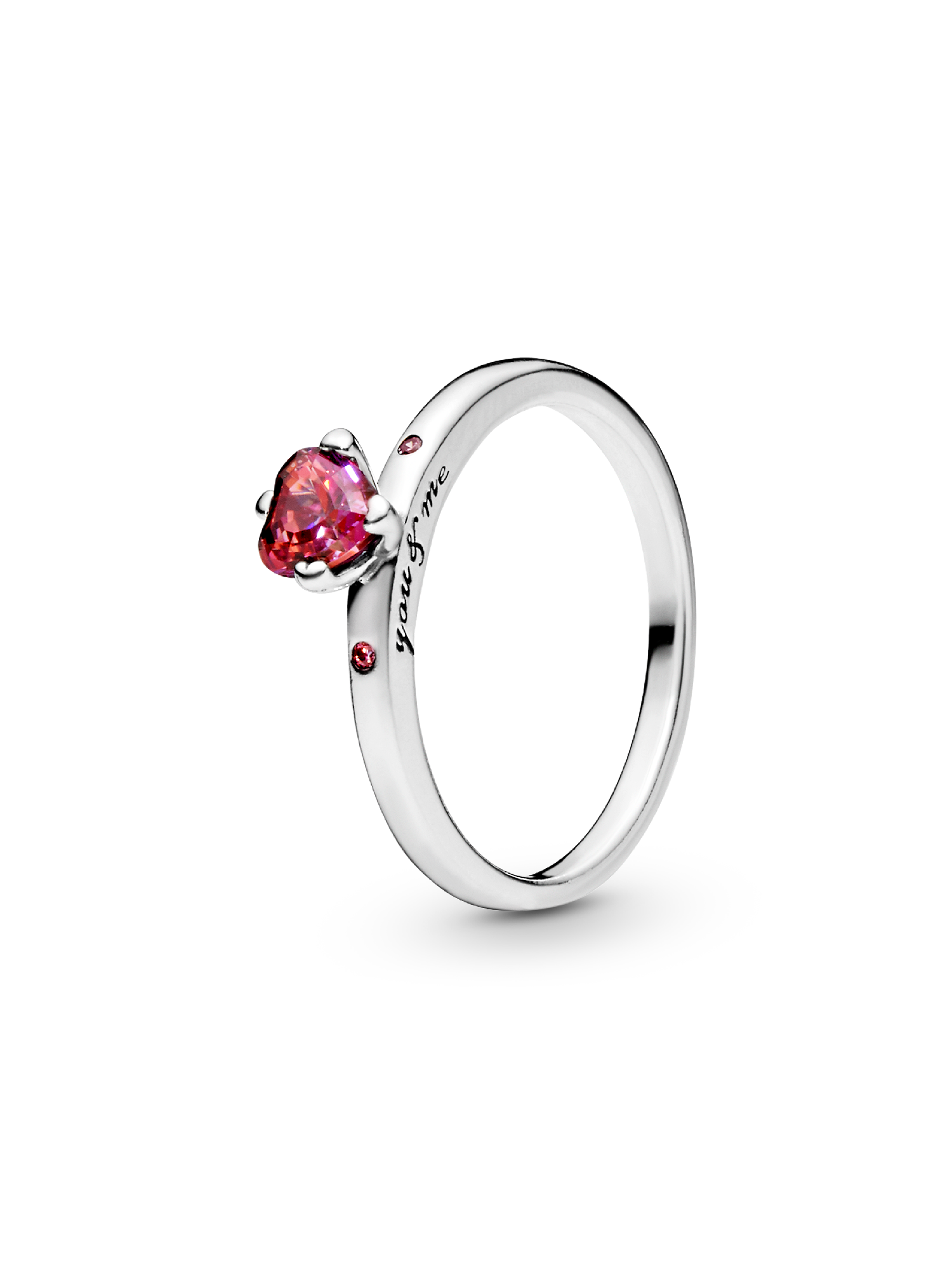 Sparkling Red Heart Ring