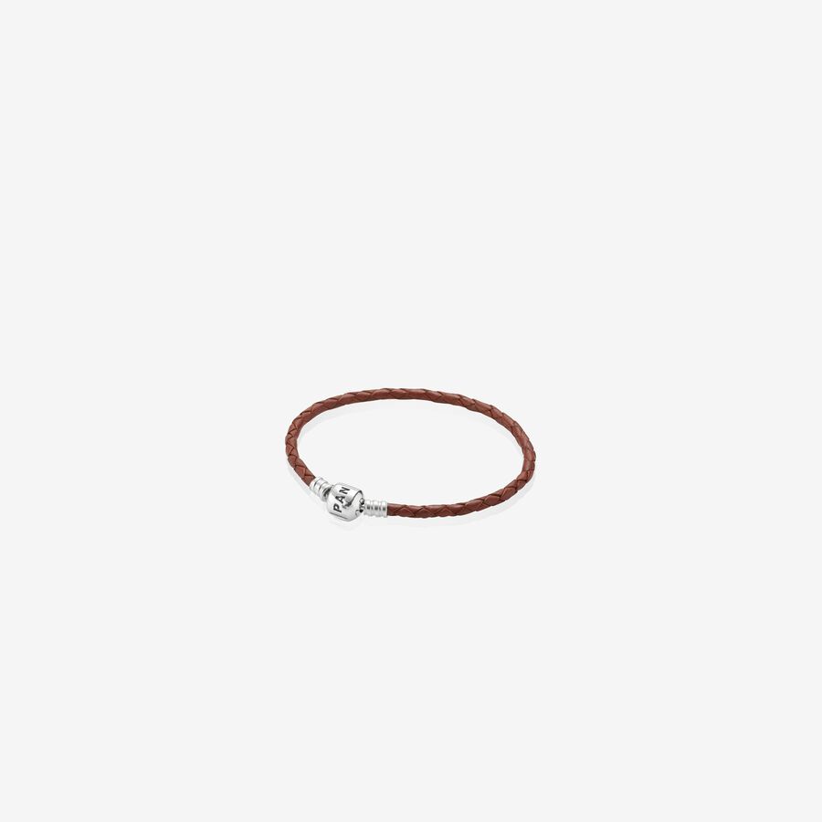 Silver leather bracelet, single image number 0