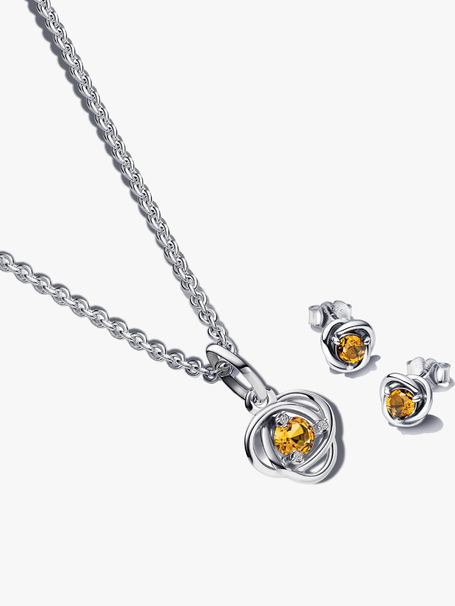 November Braided Birthstone Dangle Necklace & Earrings Set