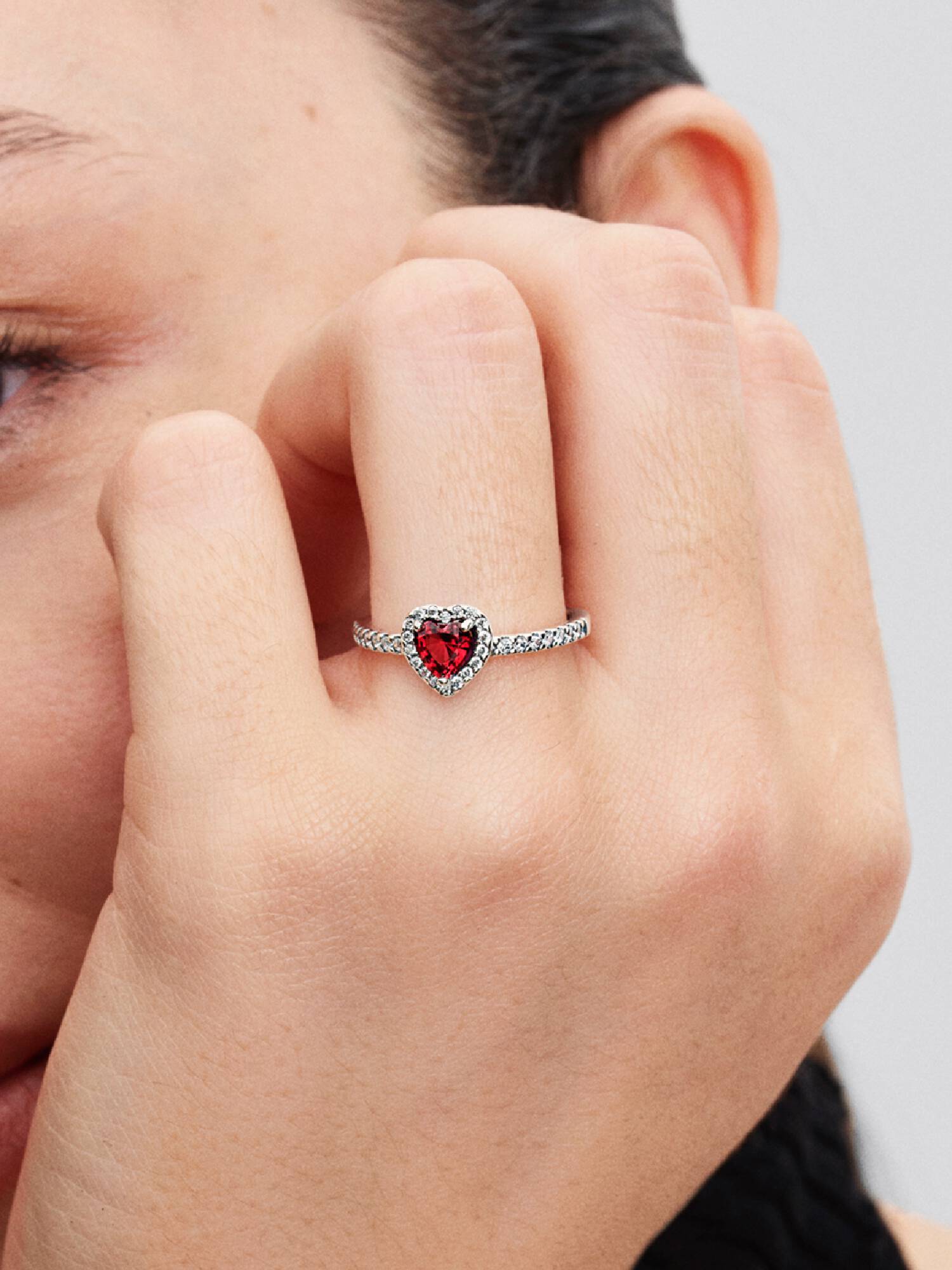 Elevated Red Heart Ring