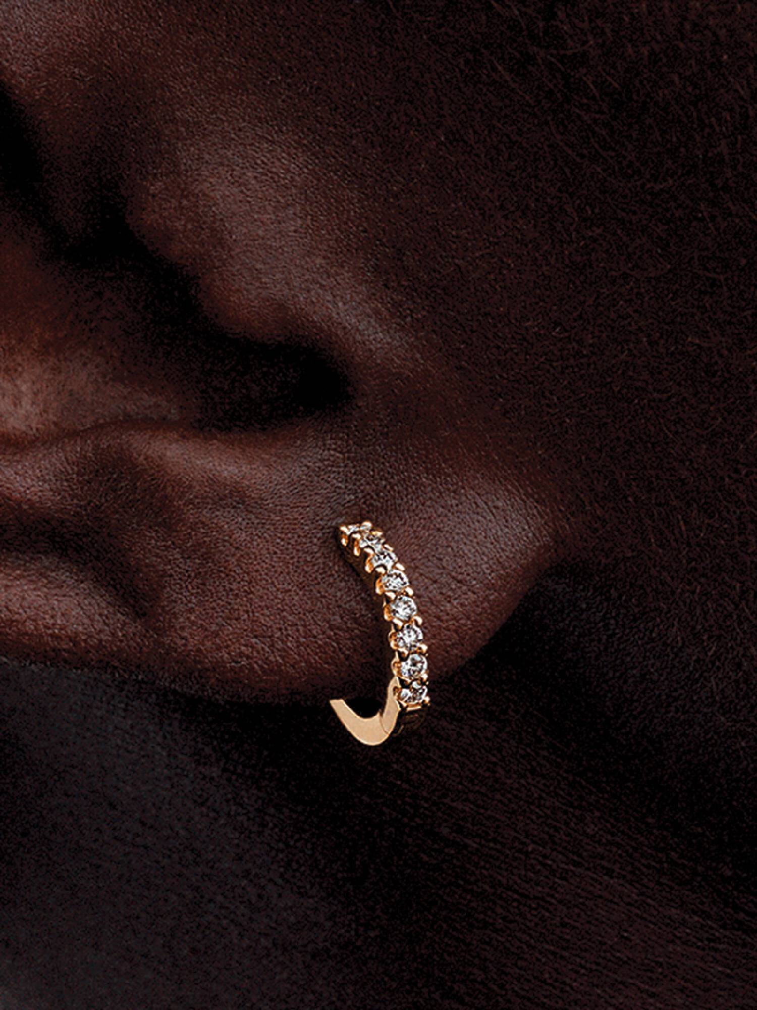 Pandora Era 14k Gold Lab-grown Diamond Pavé Single Hoop Earring