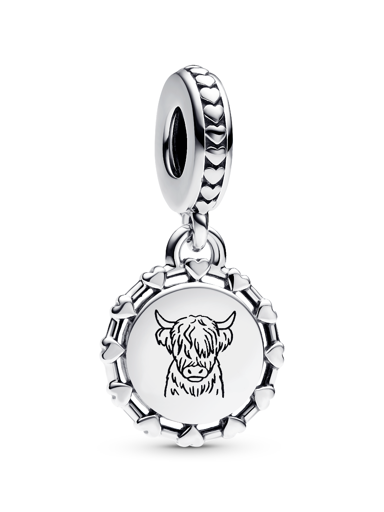 Engravable Scottish Cow Dangle Charm