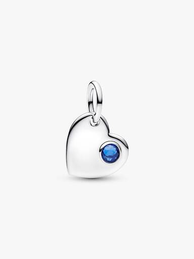 September Heart Blue Stone Dangle Charm