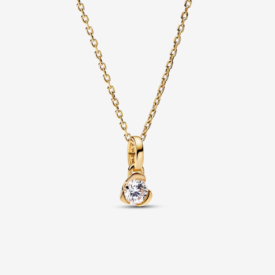 Pandora Talisman 14k Gold Lab-grown Diamond Heart Pendant Necklace image number 0