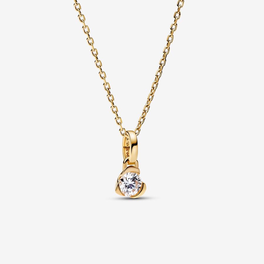 Pandora Talisman 14k Gold Lab-grown Diamond Heart Pendant Necklace image number 0