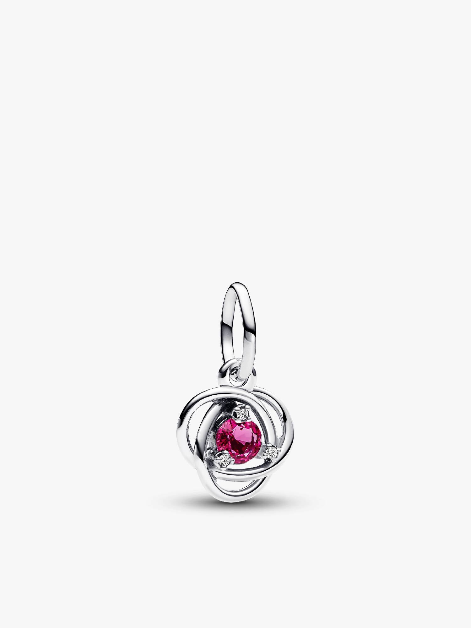 October Birthstone Eternity Circle Dangle Charm