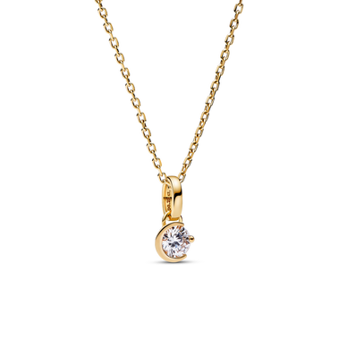 Pandora Talisman 14k Gold Lab-grown Diamond Moon Pendant Necklace