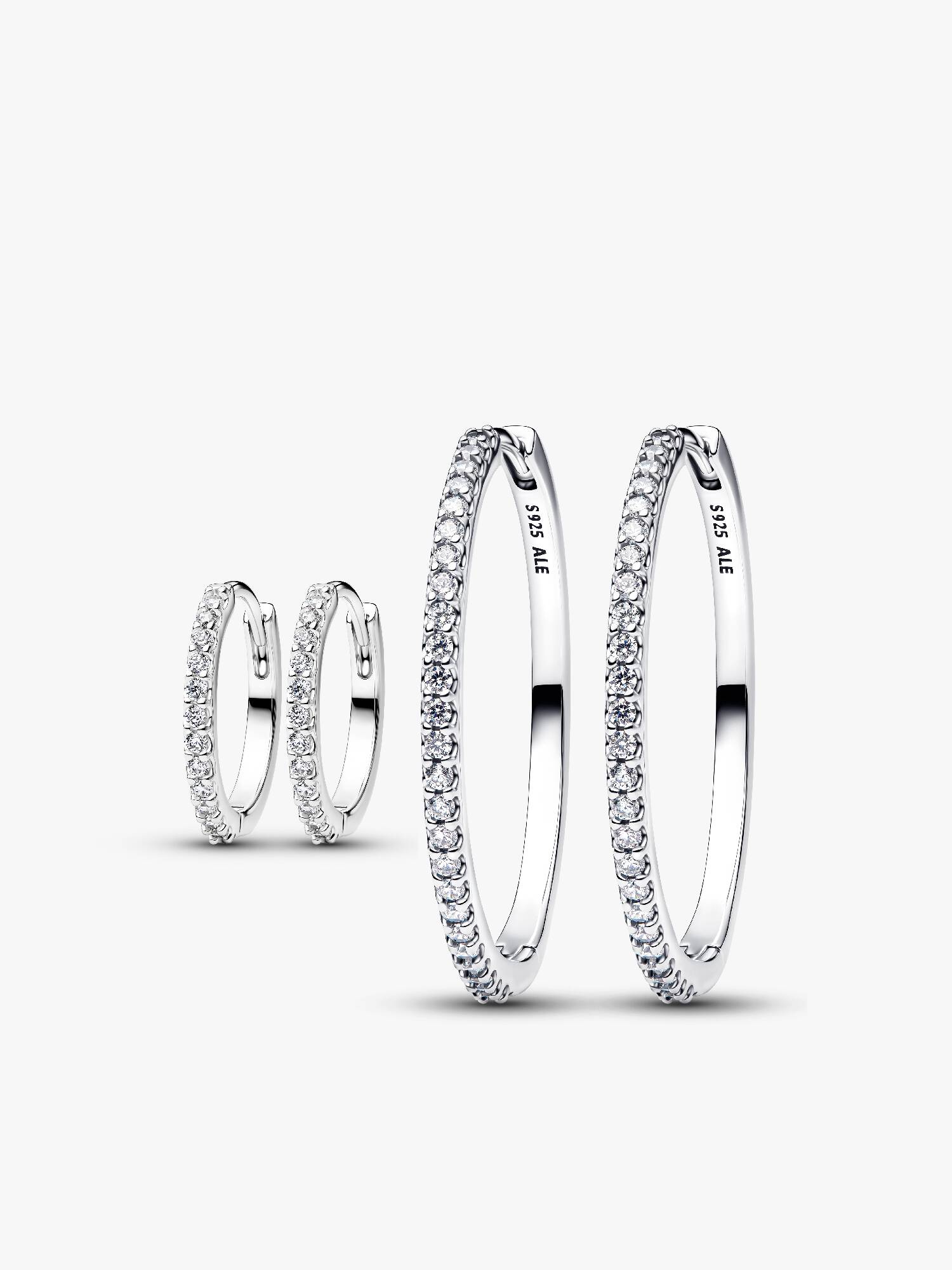 Sparkling Hoop Earrings Set