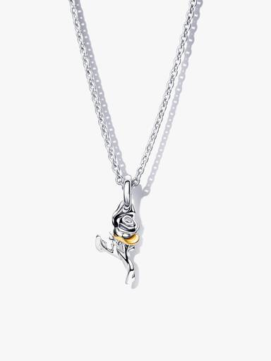 Disney Princess Belle Enchanted Rose Lab‑Grown Diamond Pendant Necklace