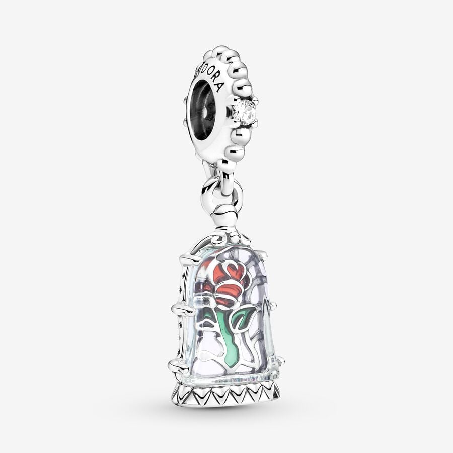 Disney Beauty and the Beast Enchanted Rose Dangle Charm image number 0