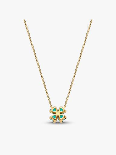 Green Lucky Clover Pendant Necklace