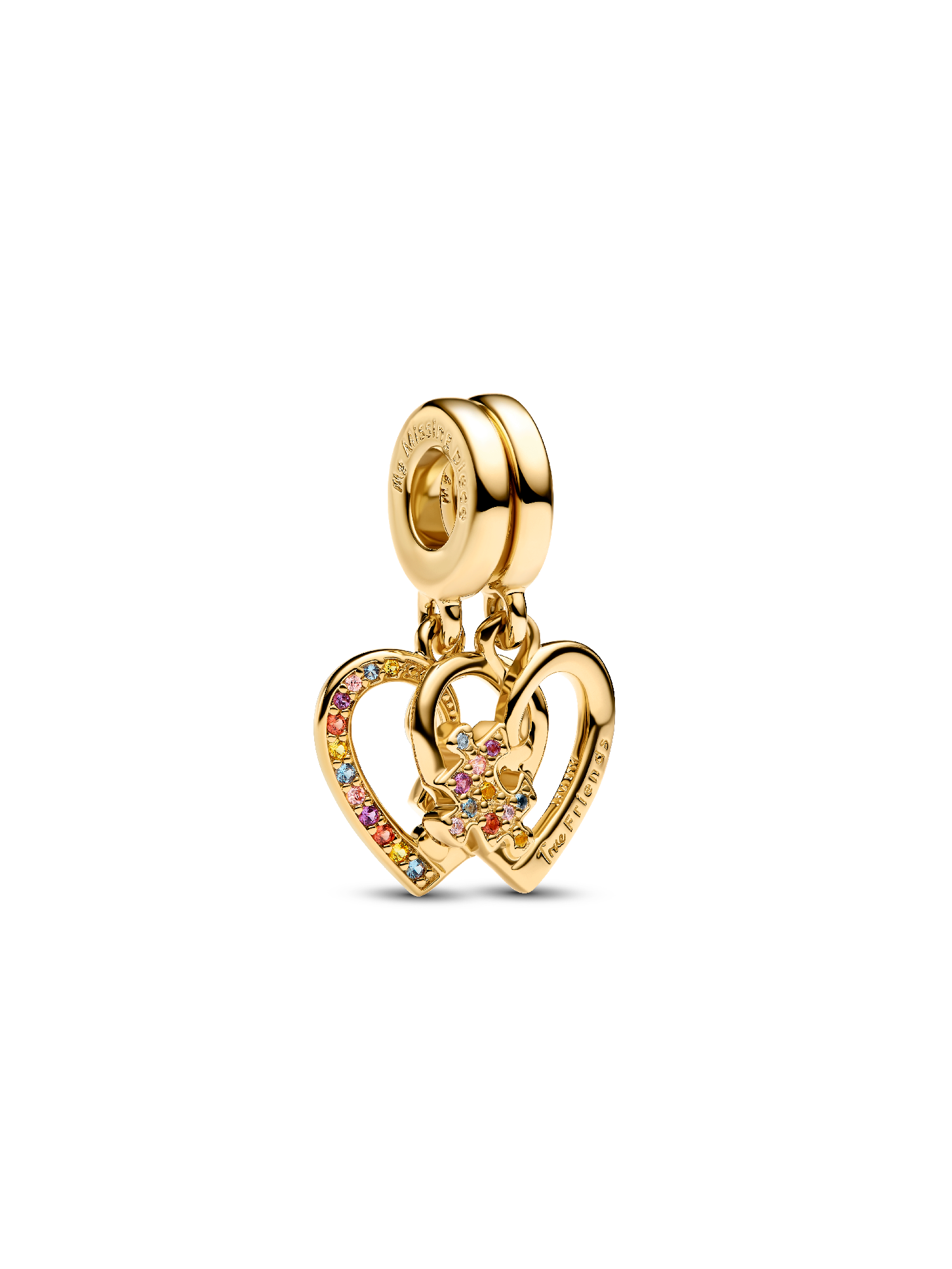 Splittable Puzzle Piece Hearts Dangle Charm | Gold plated | Pandora UK