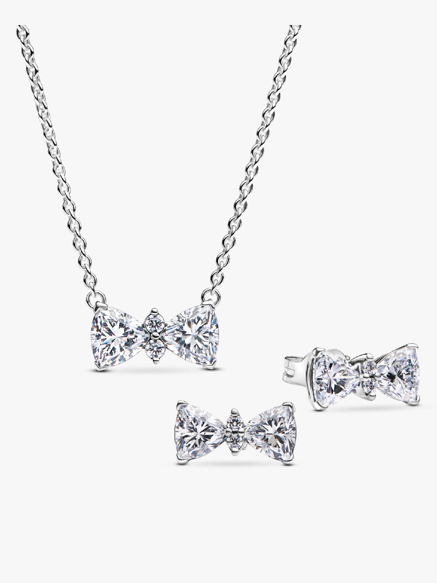 Sparkling Bow Necklace and Earrings Gift Set