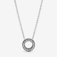 Pandora Logo Pavé Circle Collier Necklace | Pandora UK