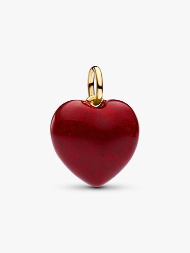 Red Puffy Heart Dangle Charm