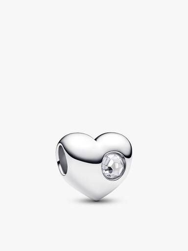 Engravable April Heart Bracelet and Charm Gift Set