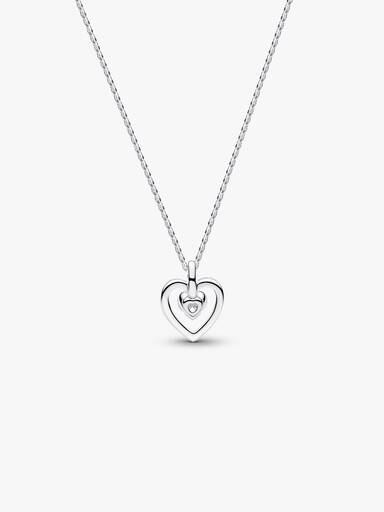 Pandora Talisman Sterling Silver Lab-Grown Diamond Heart Pendant Necklace