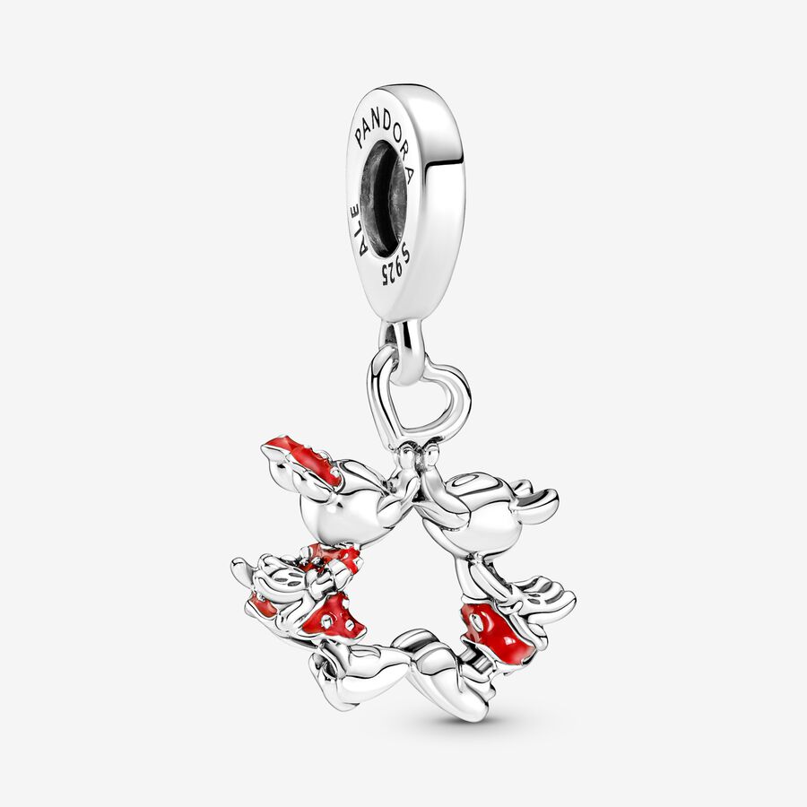 Disney Mickey Mouse & Minnie Mouse Kissing Dangle Charm image number 0