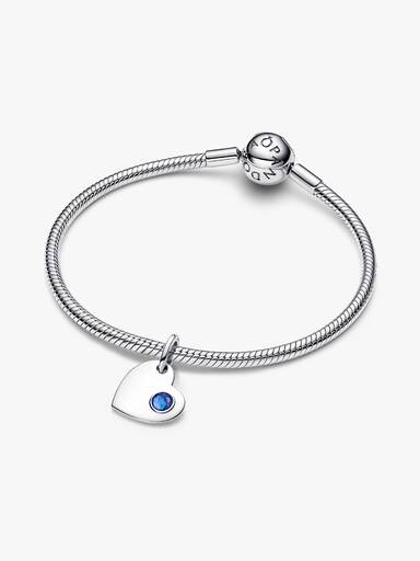 September Heart Blue Stone Dangle Charm