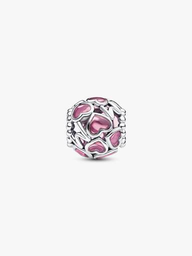 Pink Openwork Hearts Mum Charm