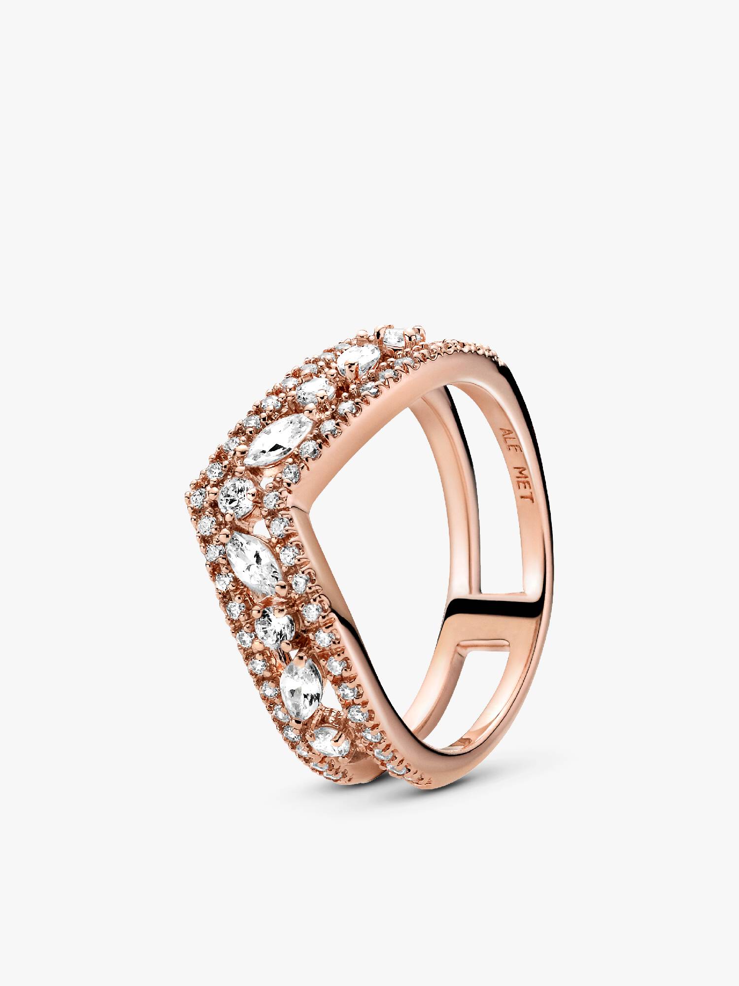 Sparkling Marquise Double Wishbone Ring