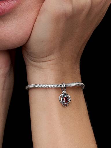 January Birthstone Eternity Circle Dangle Charm