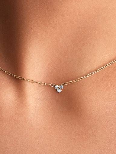 Pandora Era Lab-Grown Diamond Cluster Paperclip Chain Necklace