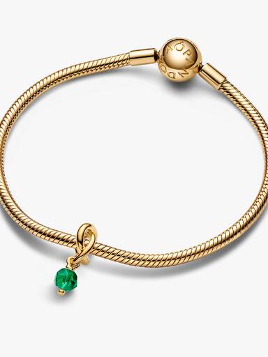 May Birthstone Eternity Circle Dangle Charm